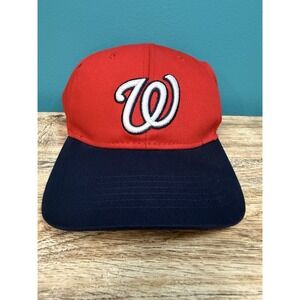 Washington Nationals W Cap Hat Mens Red Black New Era Hook And Loop Back